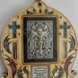 Wood Christian ornament with Home bless Jesus crucifix