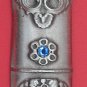 Beautiful pewter 6" mezuzah floral design Israel kosher