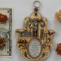 Wood Christian hamsa w/ holy land water cross crucifix