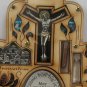 Wood Christian hamsa w/ holy land water cross crucifix