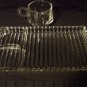Hazel-Atlas Sandwich Ribbed Beaded Plate and Cup Vintage Excellent