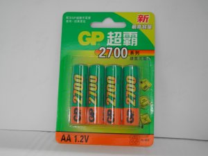 GP rechargeable battery (2700mAh) (2A size)