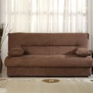 Regata Brown Microfiber Sofa Bed with Storage