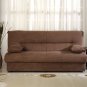 Regata Brown Microfiber Sofa Bed with Storage