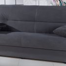 Regata Dark Gray Microfiber Sofa Bed with Storage