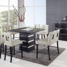 G072BT Wenge 7pc Bar Table Set with Beige Chairs by Global
