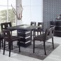 G072BT Wenge 7pc Bar Table Set with Brown Chairs by Global