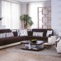 Natural Colins Brown/Cream leathertte Sectional Sofa Sleeper