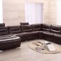 2144 Dark Brown Italian Leather Sectional Sofa
