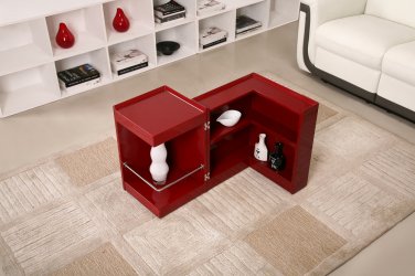 P205B Red Gloss End Table/ Mini Bar