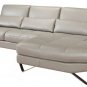 833 Grey Leather Sectional Sofa
