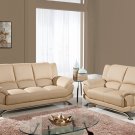 9908 2pc Cappuccino Bonded Leather Living Room Set