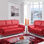 9908 2pc Red Bonded Leather Living Room Set