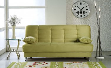Vegas Lt Green Microfiber Sofa Bed with Storage
