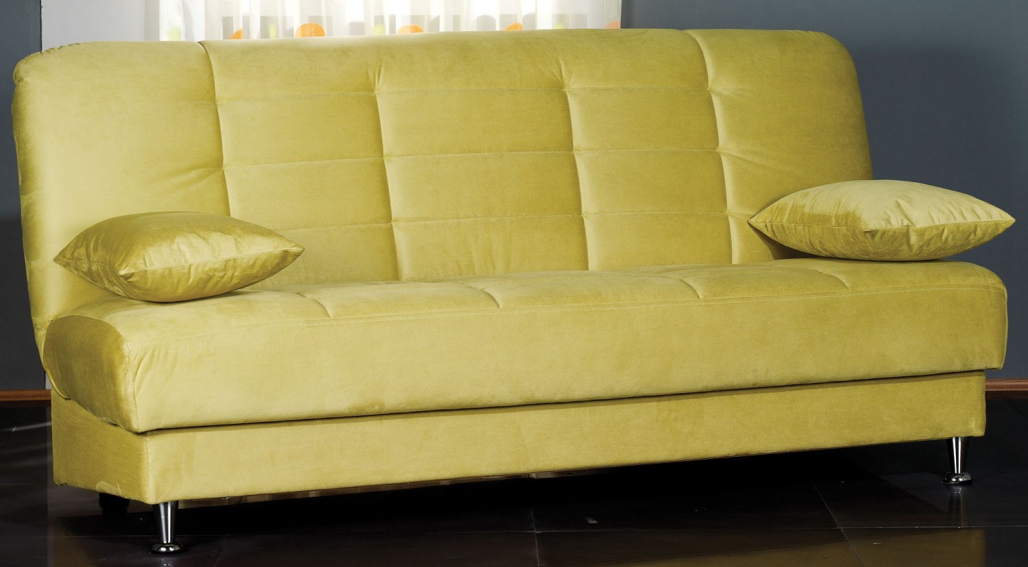 Vegas Lt Green Microfiber Sofa Bed with Storage
