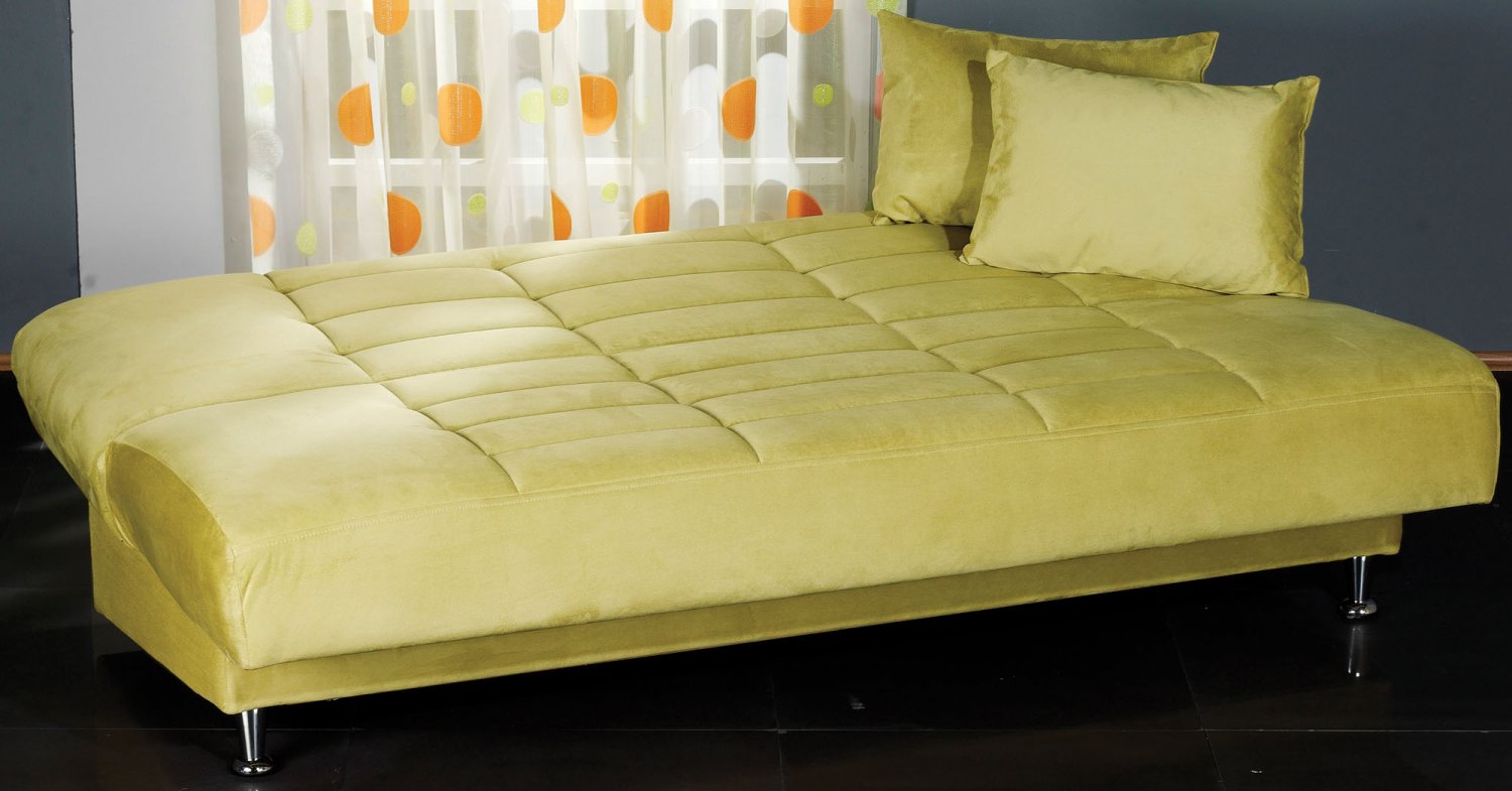 Vegas Lt Green Microfiber Sofa Bed with Storage
