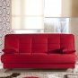 Vegas Red Microfiber Sofa Bed with Storage
