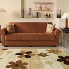 Elita Brown Microfiber Sofa Bed with Storage