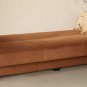 Elita Brown Microfiber Sofa Bed with Storage