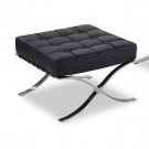 Barcelona Style Black Leather Ottoman