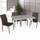 B24-DC13 Modern 5pc Dining Set with Brown Chairs