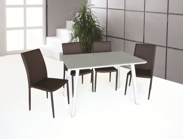 B24-DC13 Modern 5pc Dining Set with Brown Chairs