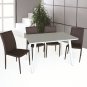 B24-DC13 Modern 5pc Dining Set with Brown Chairs