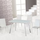 B24-DC13 Modern 5pc Dining Set with White Chairs