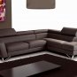 Sparta Chocolate Brown Italian Leather Sectional Sofa