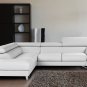 Sparta White Italian Leather Sectional Sofa