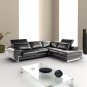 Pallazo Black Italian Leather Sectional Sofa