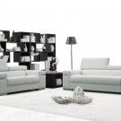 City Modern Black or White Leather 2pc Sofa Set