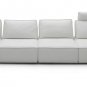 Modular Sectional Sofa Comp 1 in Grey Italian Full Leather
