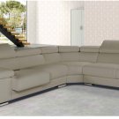 Taupe Full Italian Leather Sectional Sofa