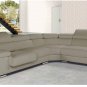 Taupe Full Italian Leather Sectional Sofa