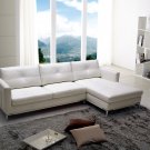 Maude Top Grains white Leather Sectional Sofa