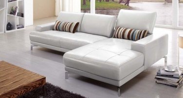 373 Gray Leather Sectional Sofa