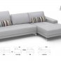373 Gray Leather Sectional Sofa