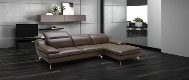 Karin Brown Leather Sectional Sofa