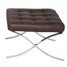 Barcelona Style Brown Leather Ottoman