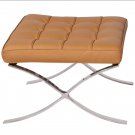 Barcelona Style Terracotta Leather Ottoman