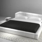 977 Modern White Leatherette King Platform Bed