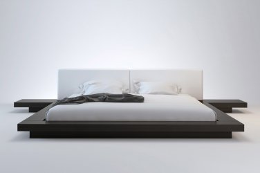 Florentino Wenge Modern King Platform Bed & Nightstands