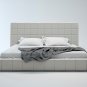 Donna Grey Fabric Modern King Platform Bed