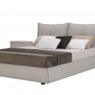 Ferrero King Leather Platform Bed in Ash Gray