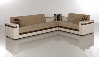 Moon Modern Sectional Sofa Bed Platin Mustard by Sunset