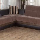 Moon Modern Sectional Sofa Bed Troya Brown by Sunset
