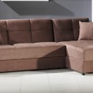 Vision Obsession Truffle Brown Sectional Sofa Bed