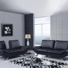 UFM151 2pc Black Bonded Leather Living Room Set