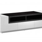 TV002 White Gloss Dark Oak TV Stand by J&M Furniture